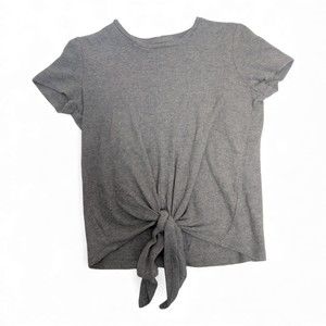 Madewell Tie-Front Gray Short Sleeve Tee  XS